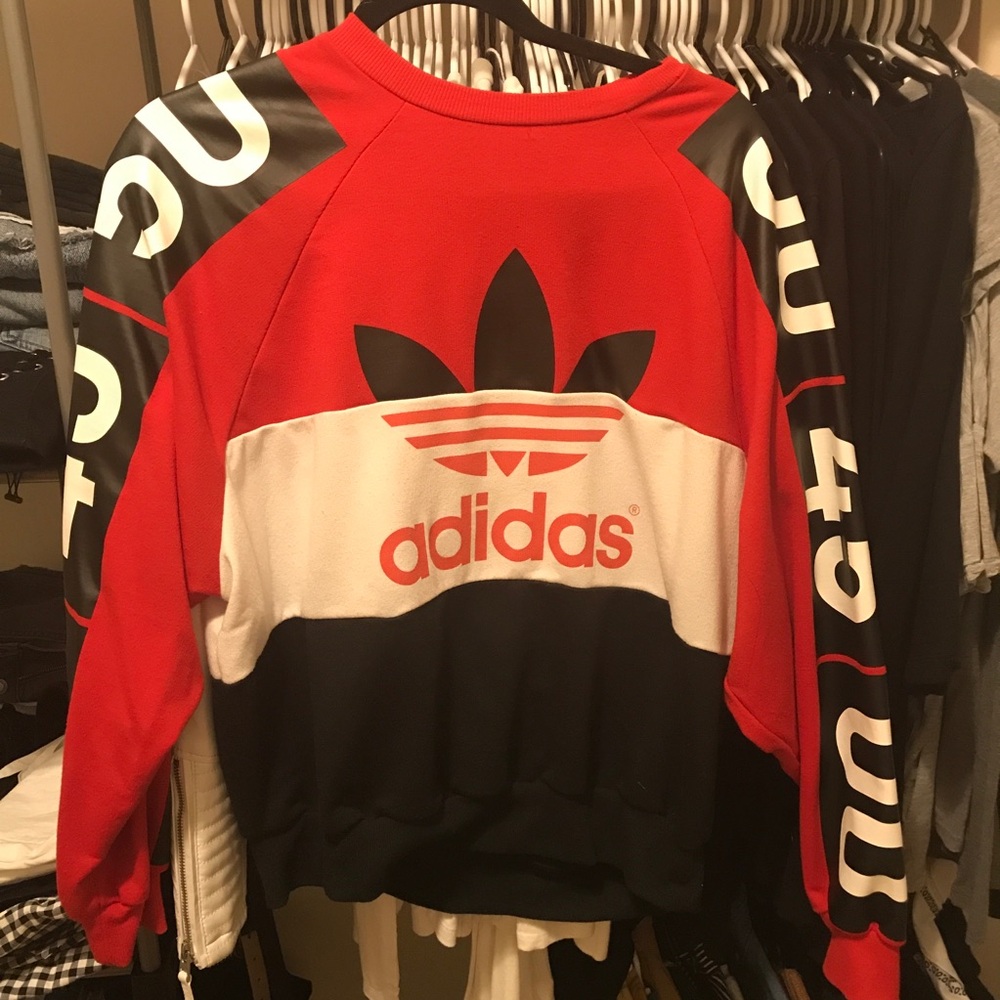 adidas Red and Black Women's Sweater